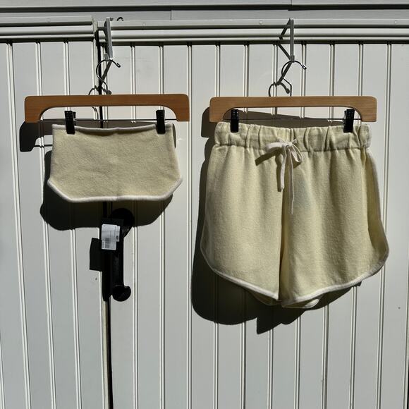 Lisa Yang Kiyo Track Short Selah Bandeau Bra Size 1 S / M Cashmere Cream Yellow - Picture 3 of 14